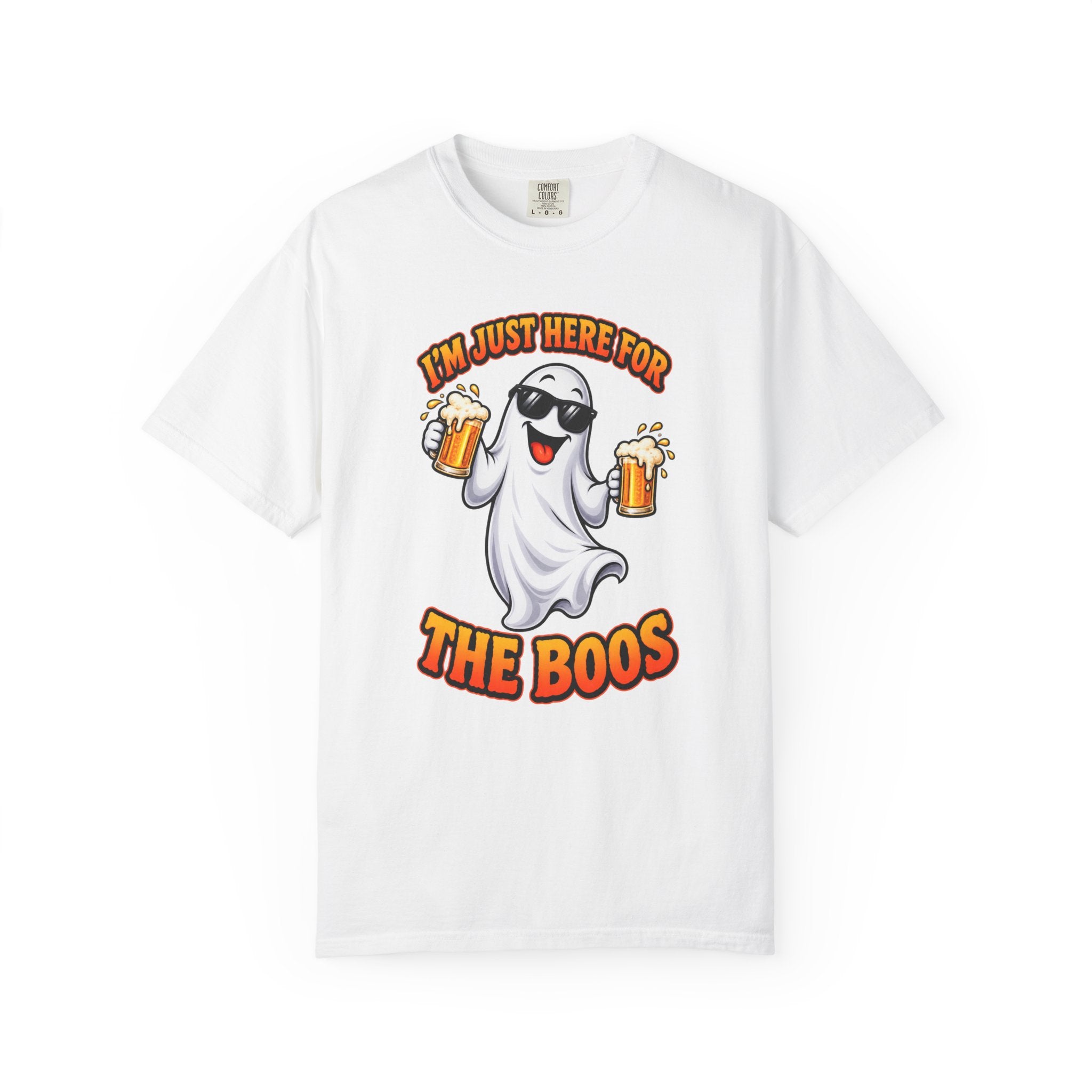 Halloween Beer Ghost T-Shirt - "I'm Just Here For The Boos" Party Tee