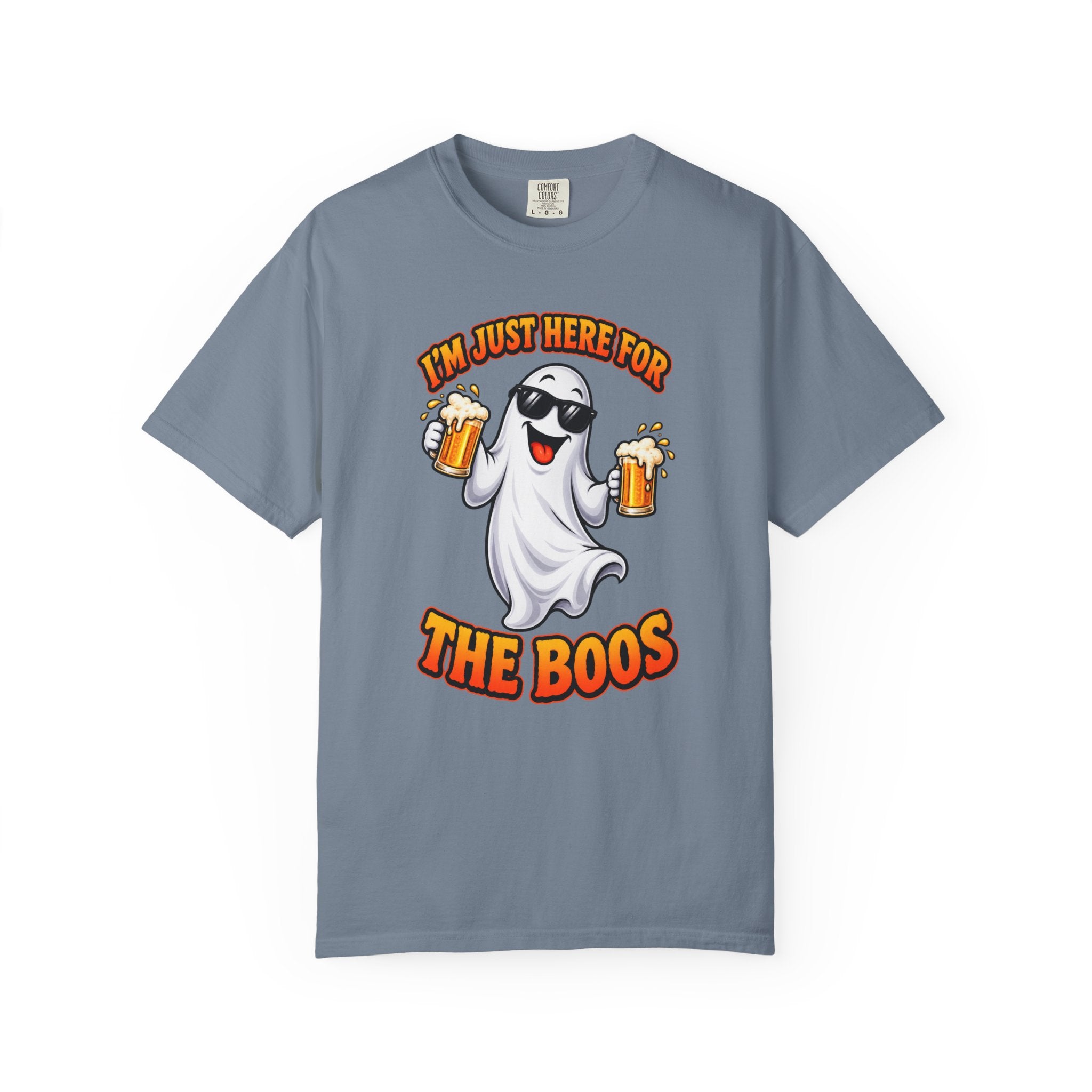 Halloween Beer Ghost T-Shirt - "I'm Just Here For The Boos" Party Tee