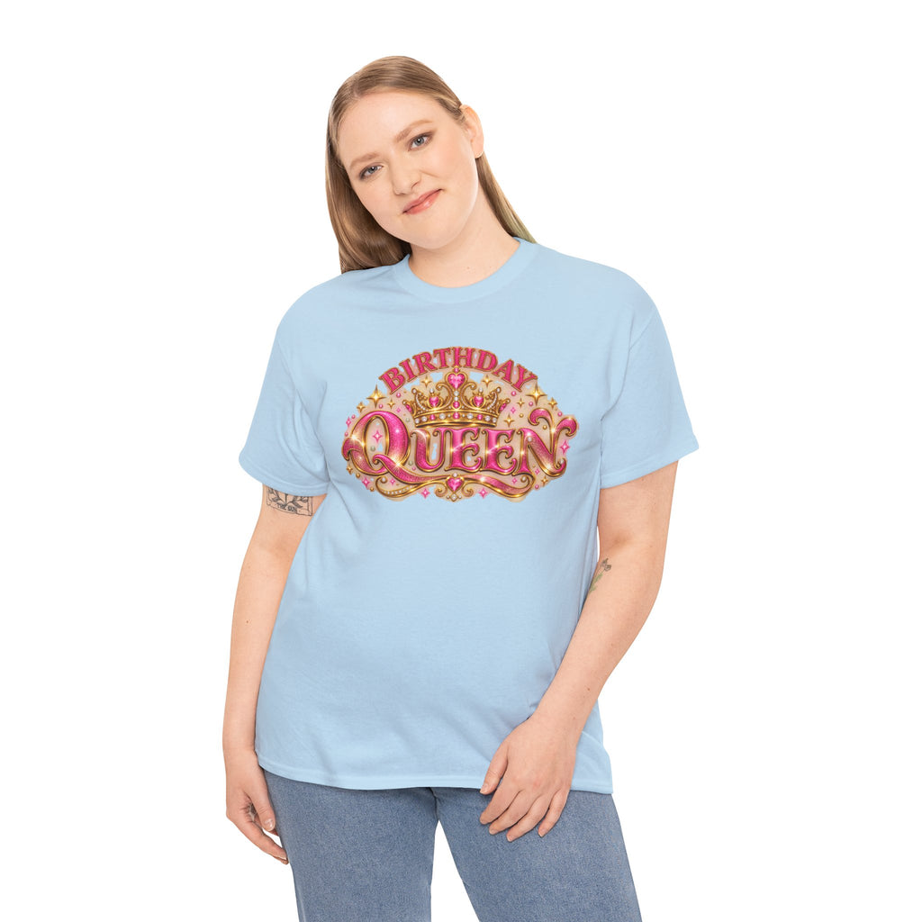 Birthday Queen Graphic T-Shirt | Pink & Gold Crown