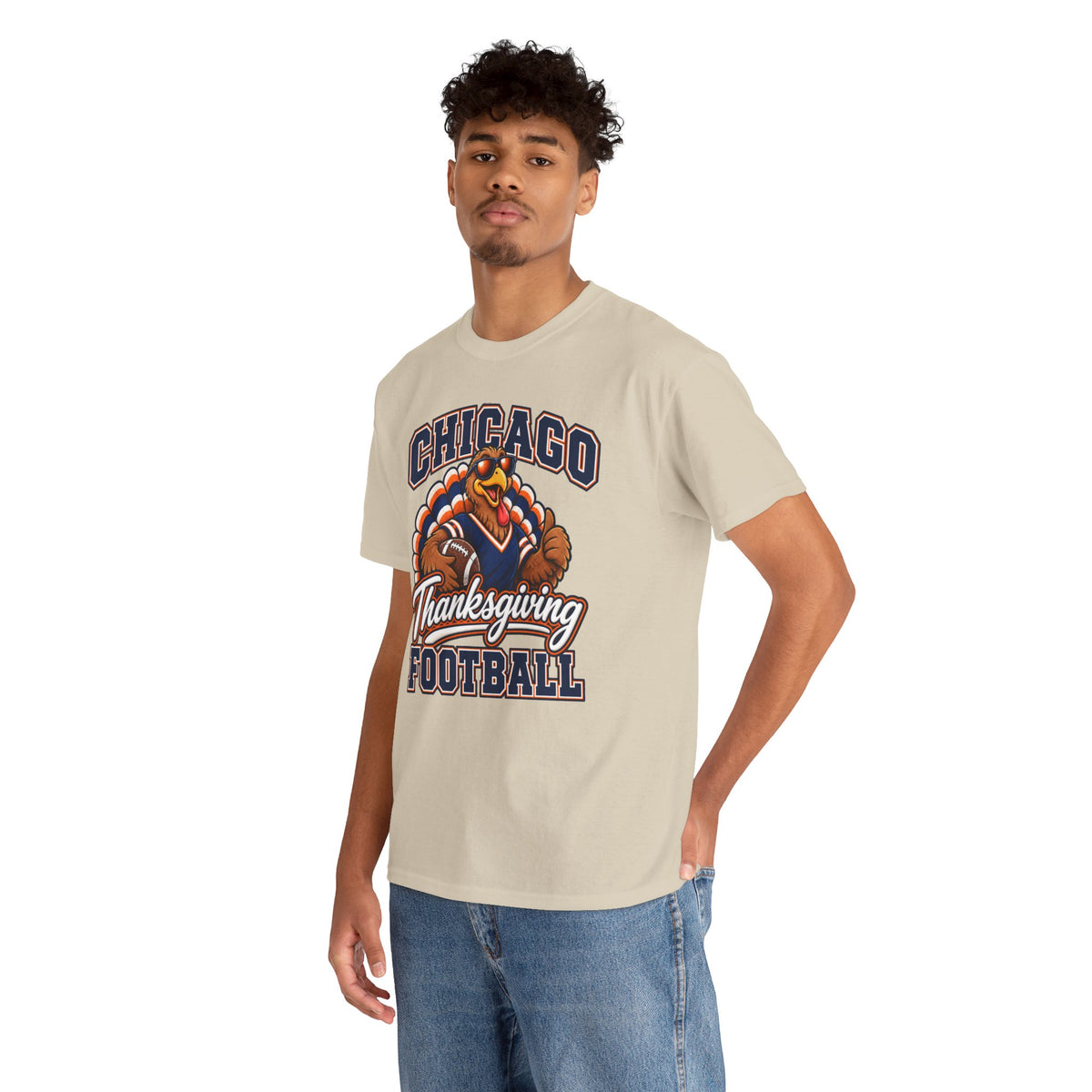 Chicago Thanksgiving Football T-Shirt — Turkey Mascot Game Day Tee