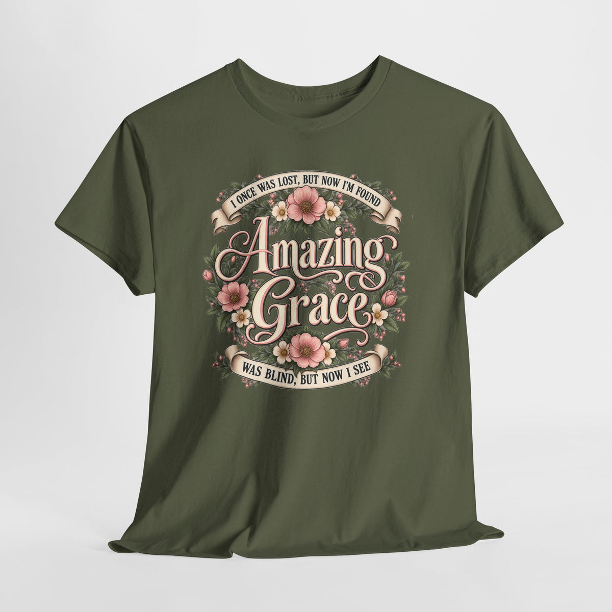 Amazing Grace Floral T-Shirt — Vintage Christian Faith Tee
