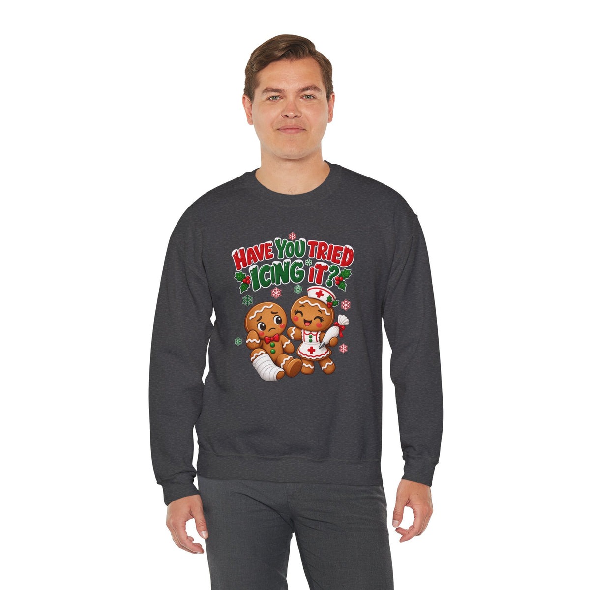 Have You Tried Icing It? Gingerbread Couple Christmas Sweatshirt