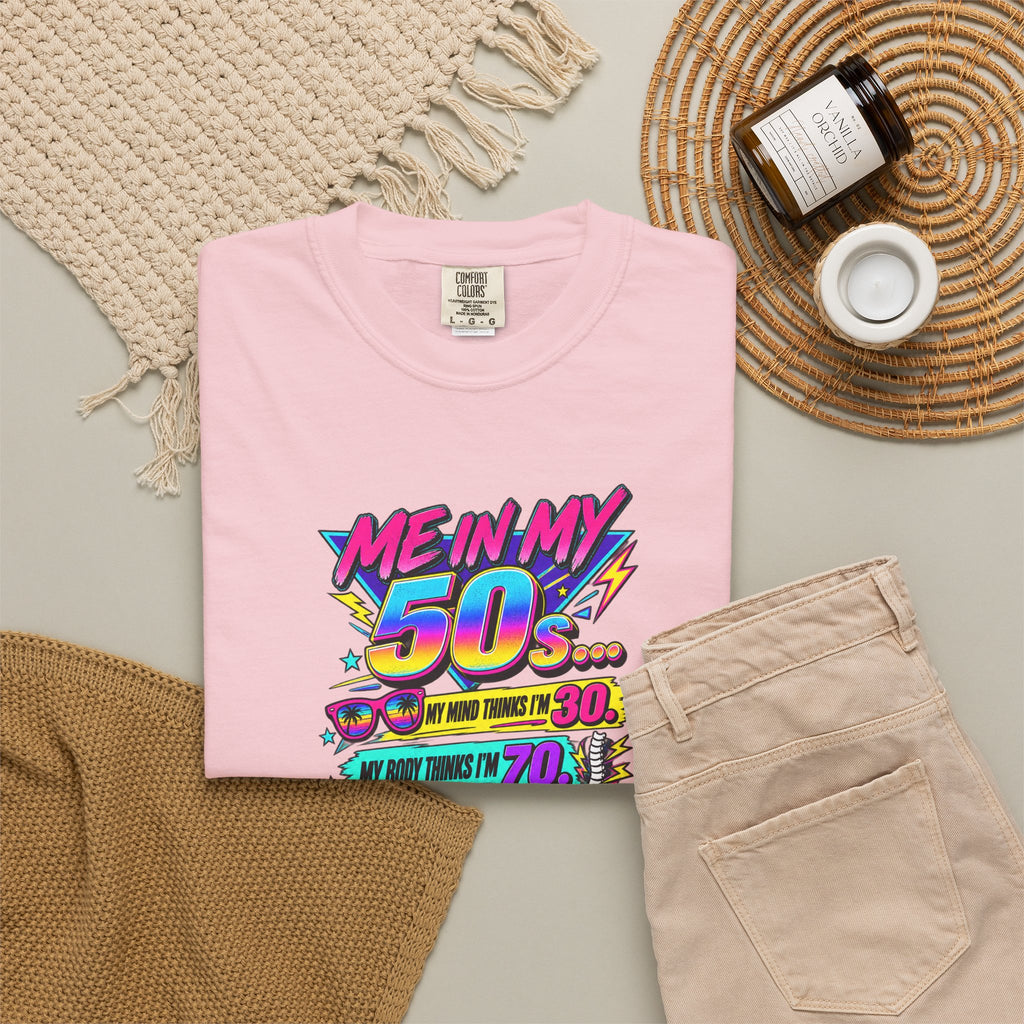 50th Birthday T-Shirt — "Me in My 50s... My Playlist Still Thinks It’s 1987" Retro Graphic Tee