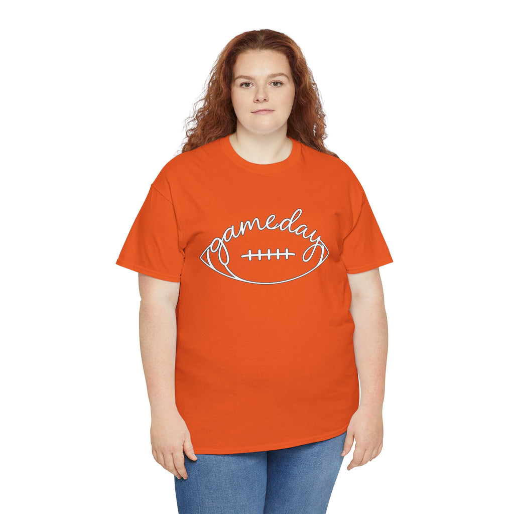 Gameday Football Tee — 'gameday' Script Football Graphic T-Shirt