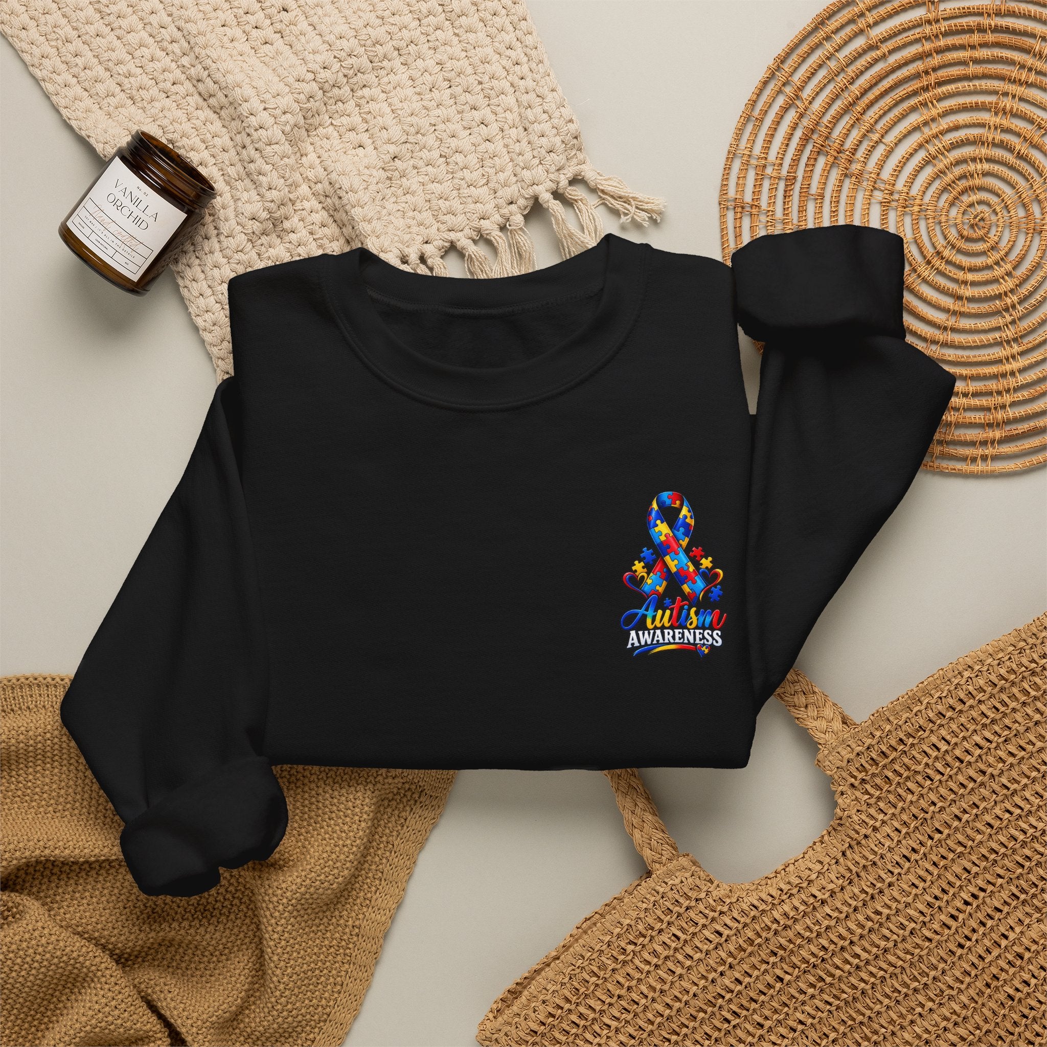 Autism Awareness Ribbon Crewneck Sweatshirt