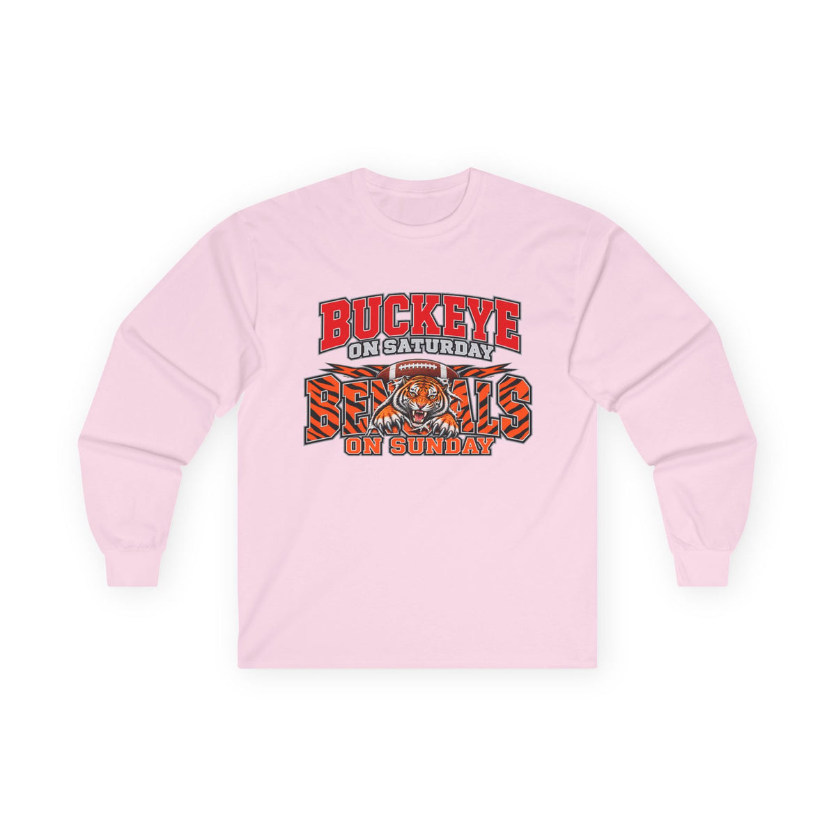 Buckeye Football Long Sleeve Tee – Saturday & Sunday Game Day Shirt
