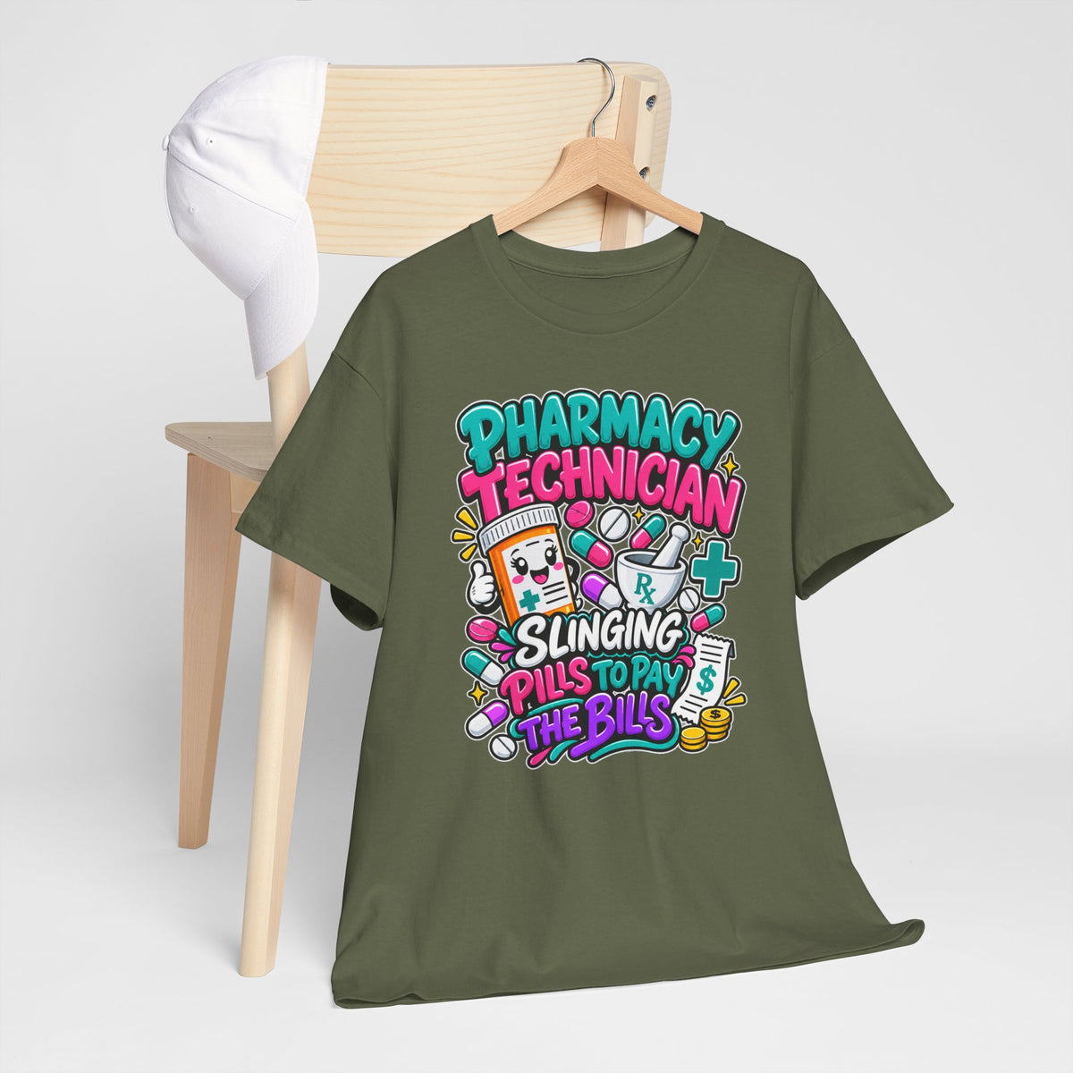 Pharmacy Technician T‑Shirt — "Slinging Pills to Pay the Bills" Graphic Tee