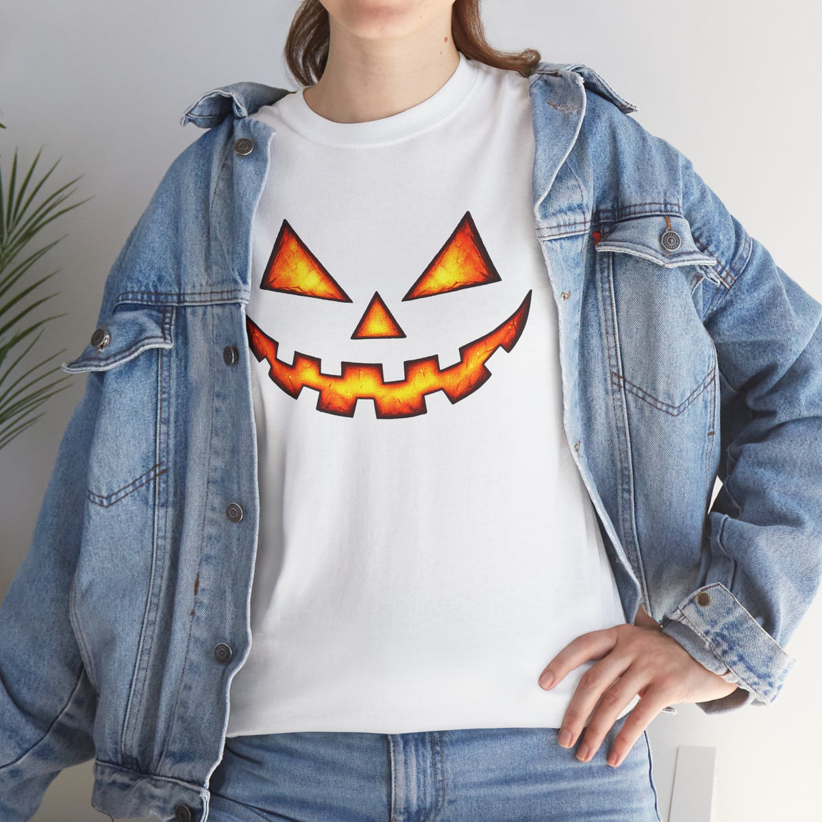 Jack-O'-Lantern Pumpkin Scary Face T-Shirt — Halloween Horror Costume Tee