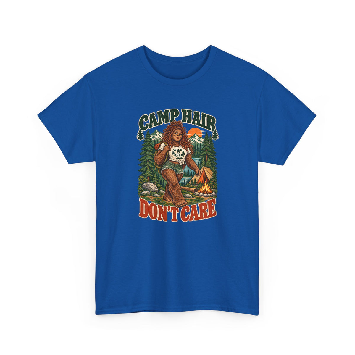 Camp Hair Don't Care T-Shirt — Retro Camping Graphic Tee