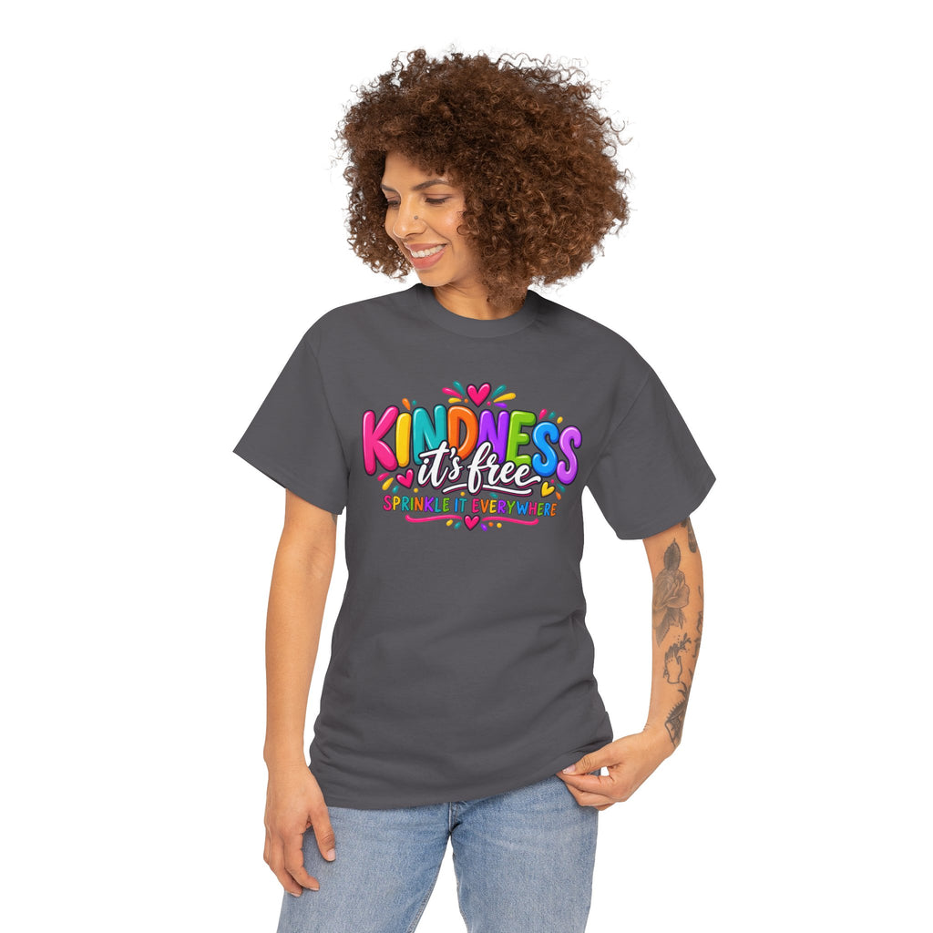 Kindness Is Free Rainbow Tee — Cute Positive Message T-Shirt