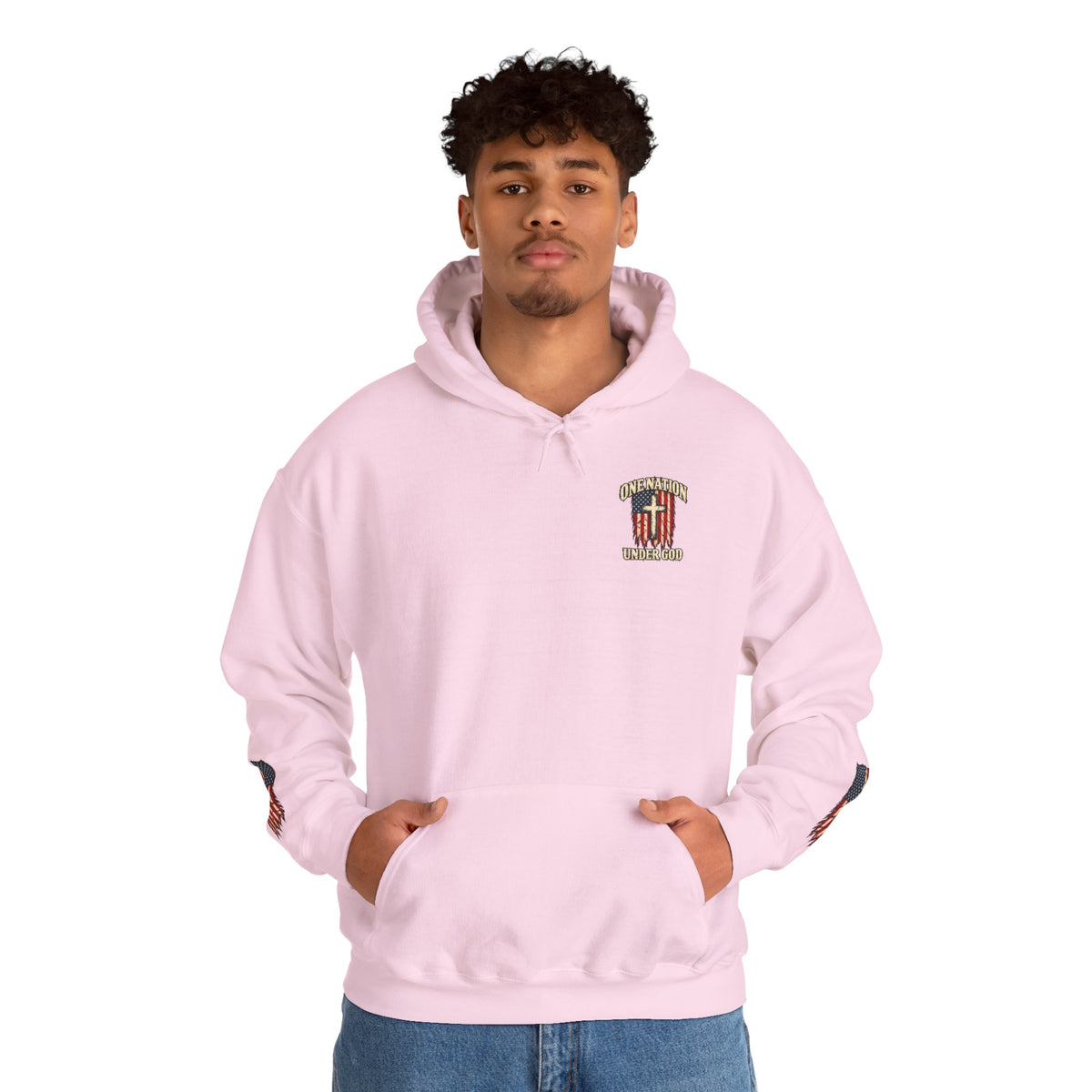 One Nation Under God Patriotic Cross Hoodie