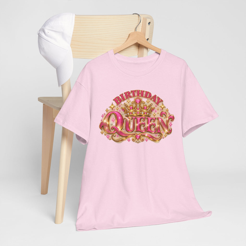 Birthday Queen Graphic T-Shirt | Pink & Gold Crown