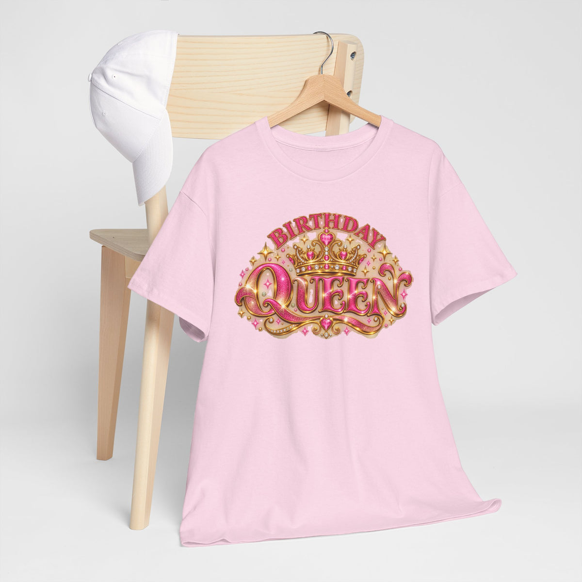 Birthday Queen Graphic T-Shirt | Pink & Gold Crown