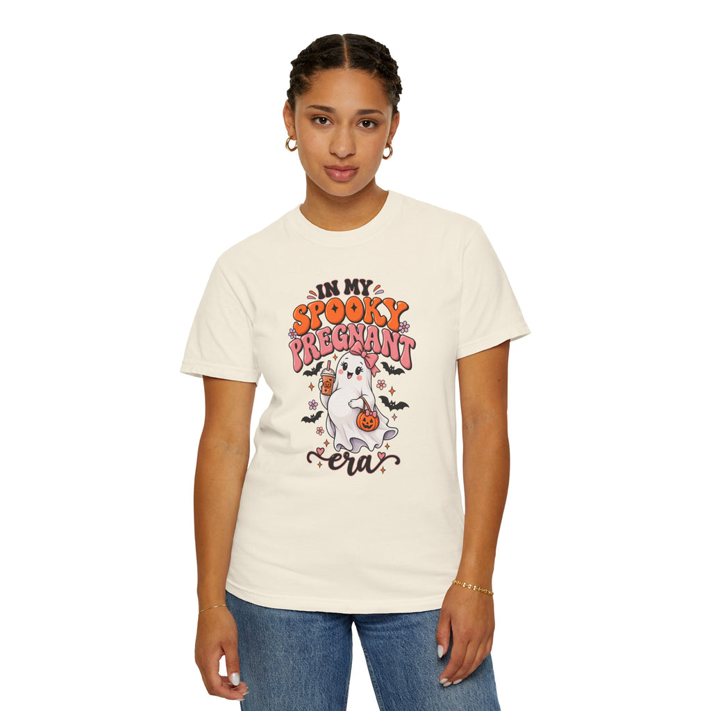 Pregnant Halloween T-Shirt — "In My Spooky Pregnant Era" Cute Ghost Maternity Tee
