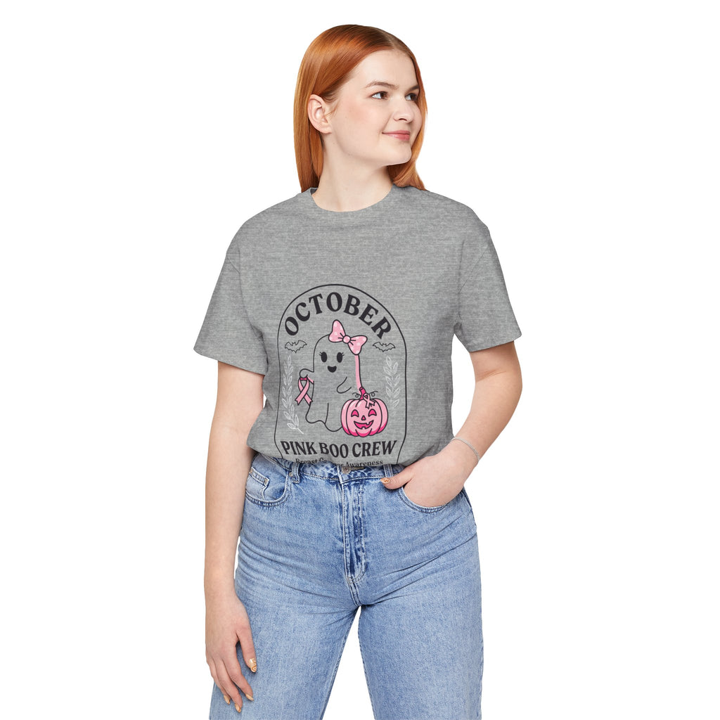 October Pink Boo Crew Tee — Breast Cancer Awareness Ghost T-Shirt