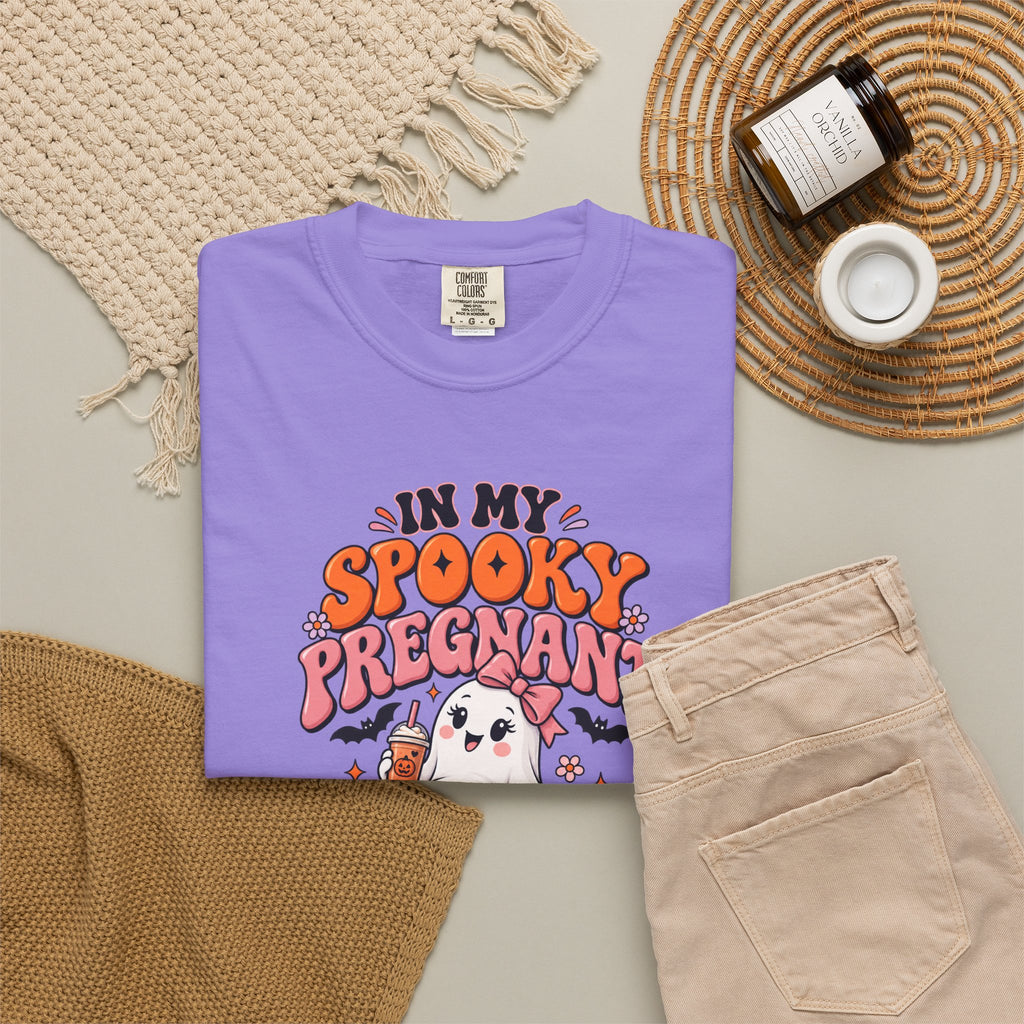 Pregnant Halloween T-Shirt — "In My Spooky Pregnant Era" Cute Ghost Maternity Tee