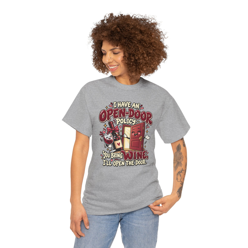 Open-Door Policy Wine Lover T-Shirt