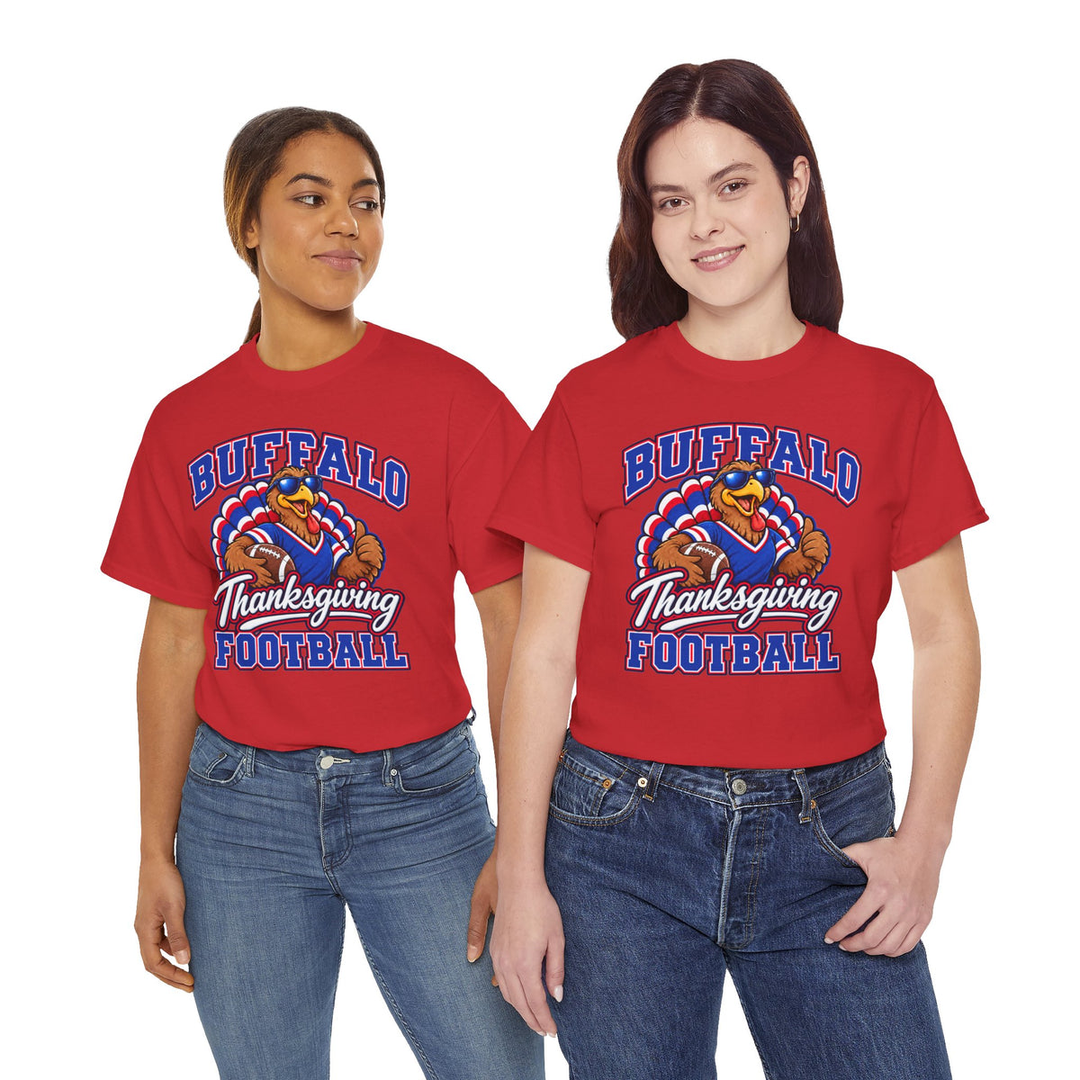 Buffalo Thanksgiving Football T-Shirt — Turkey Mascot Game Day Tee