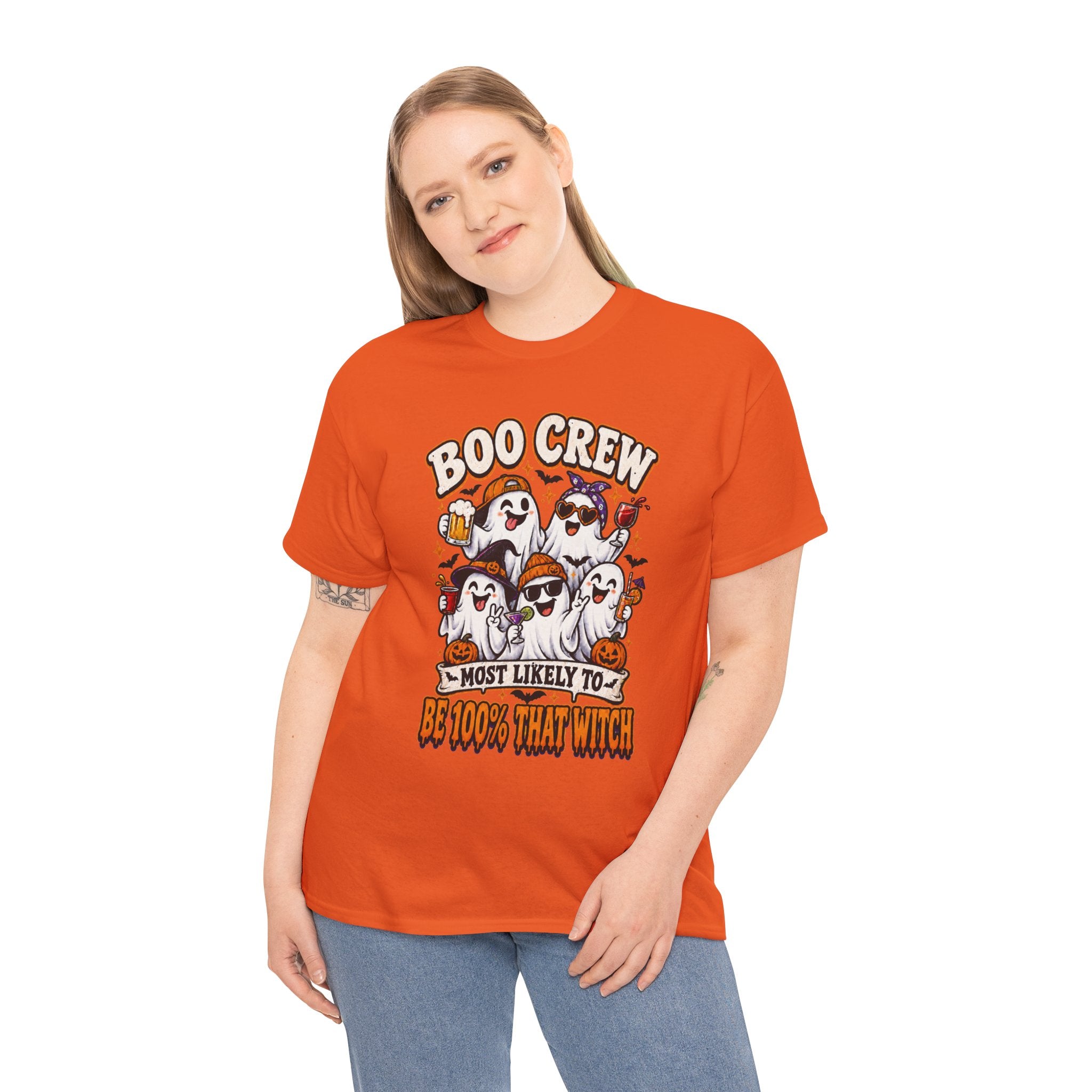 Boo Crew Halloween T-Shirt – "Most Likely To Be 100% That Witch" Ghosts Tee