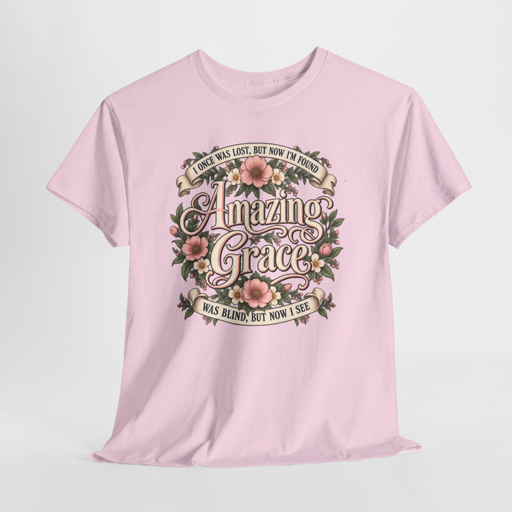 Amazing Grace Floral T-Shirt — Vintage Christian Faith Tee