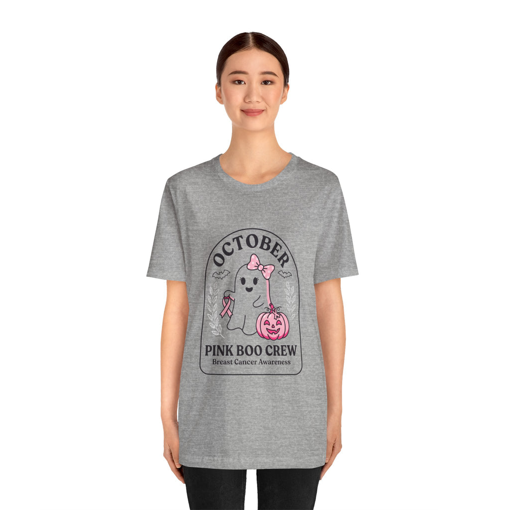 October Pink Boo Crew Tee — Breast Cancer Awareness Ghost T-Shirt