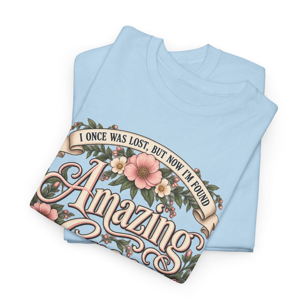 Amazing Grace Floral T-Shirt — Vintage Christian Faith Tee