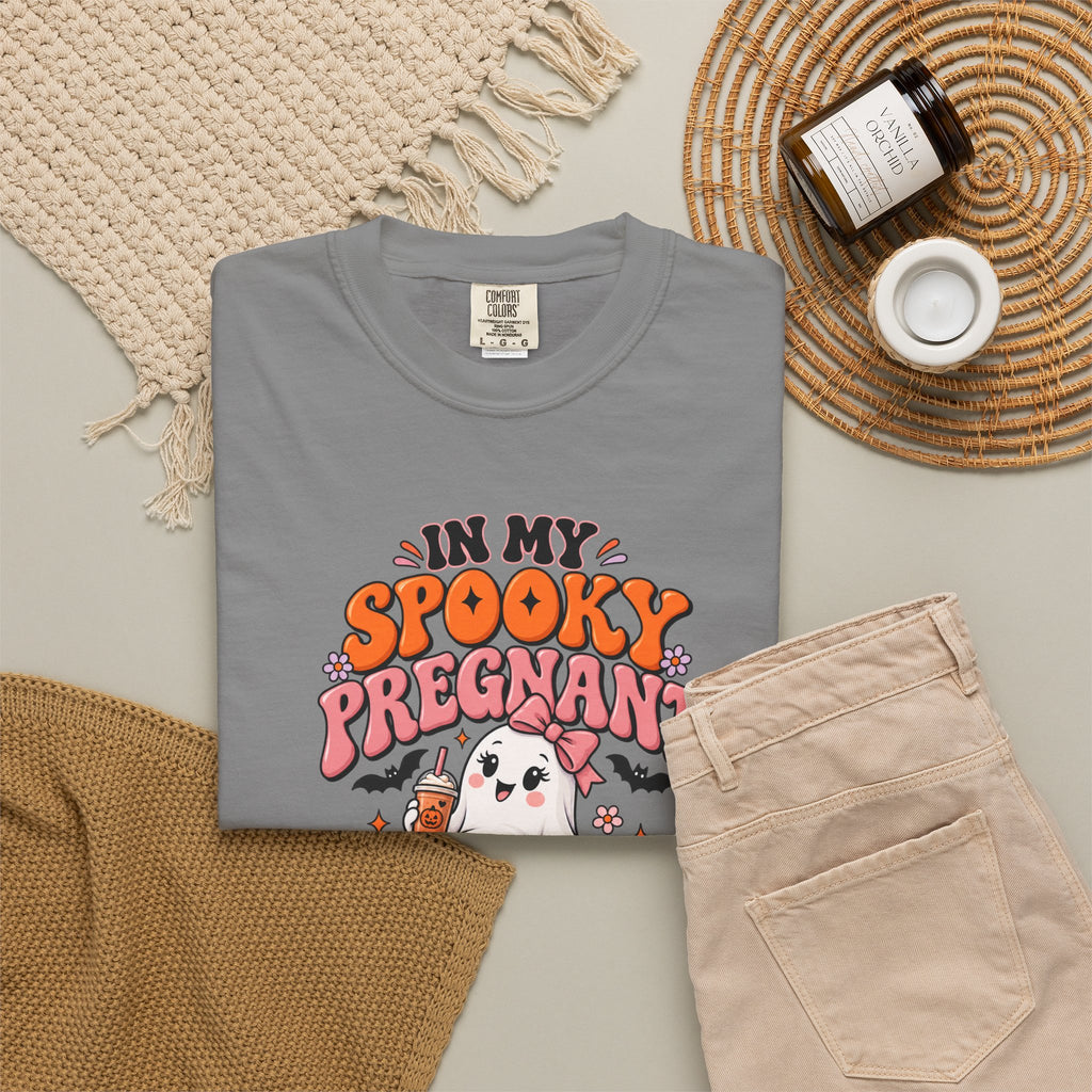 Pregnant Halloween T-Shirt — "In My Spooky Pregnant Era" Cute Ghost Maternity Tee