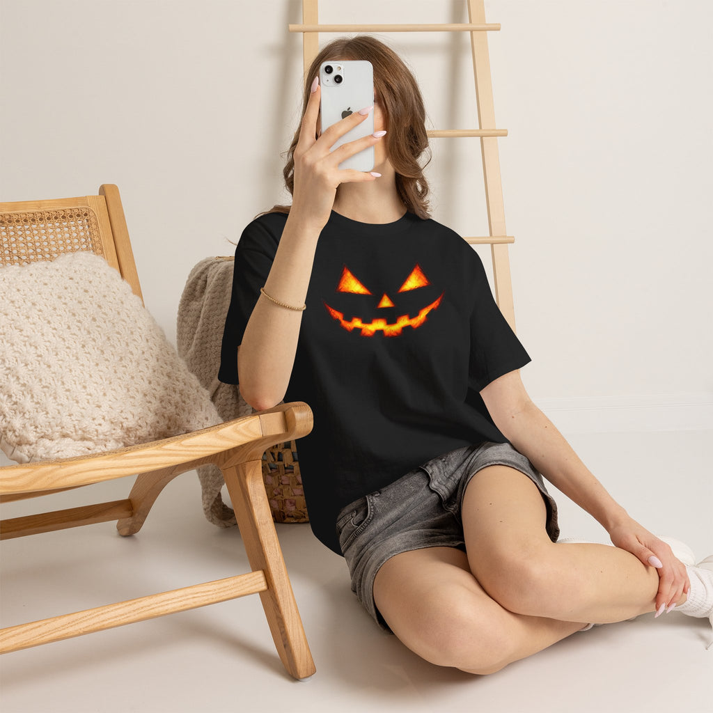 Jack-O'-Lantern Pumpkin Scary Face T-Shirt — Halloween Horror Costume Tee