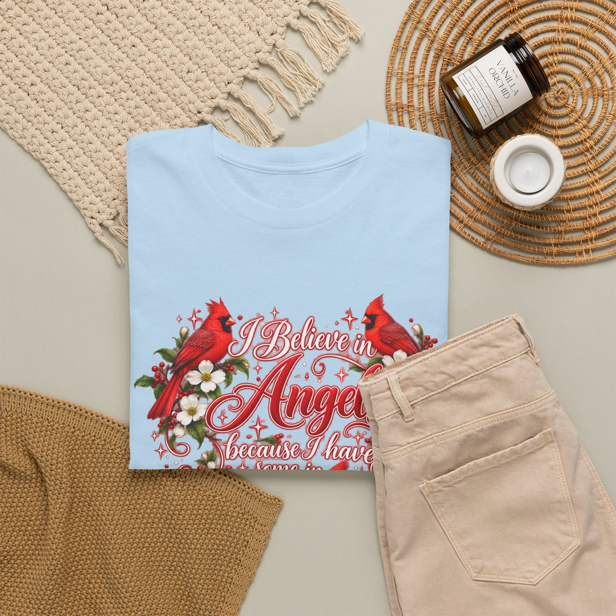 Angels from Heaven Cardinal Christmas T-Shirt