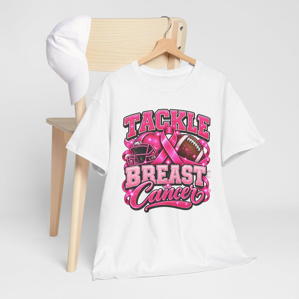T-Shirt — "Tackle Breast Cancer" Pink Football Awareness Tee