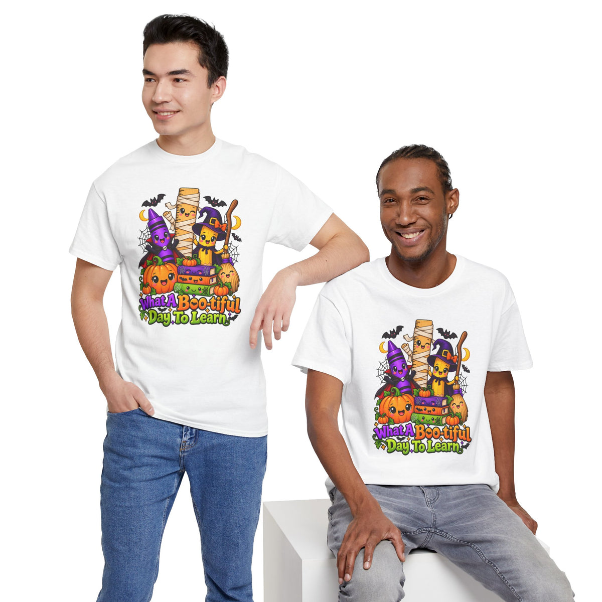Halloween Teacher Tee — "What A Boo-tiful Day To Learn" Kids' Classroom Shirt