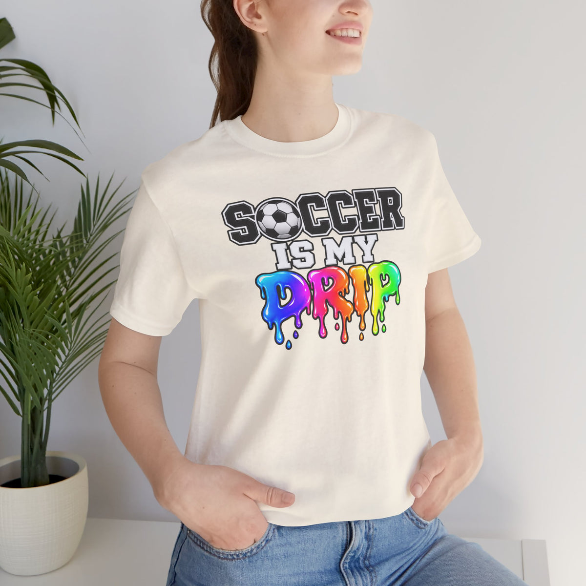 Soccer Is My Drip T-Shirt — Colorful Rainbow Drip Soccer Tee for Players & Fans