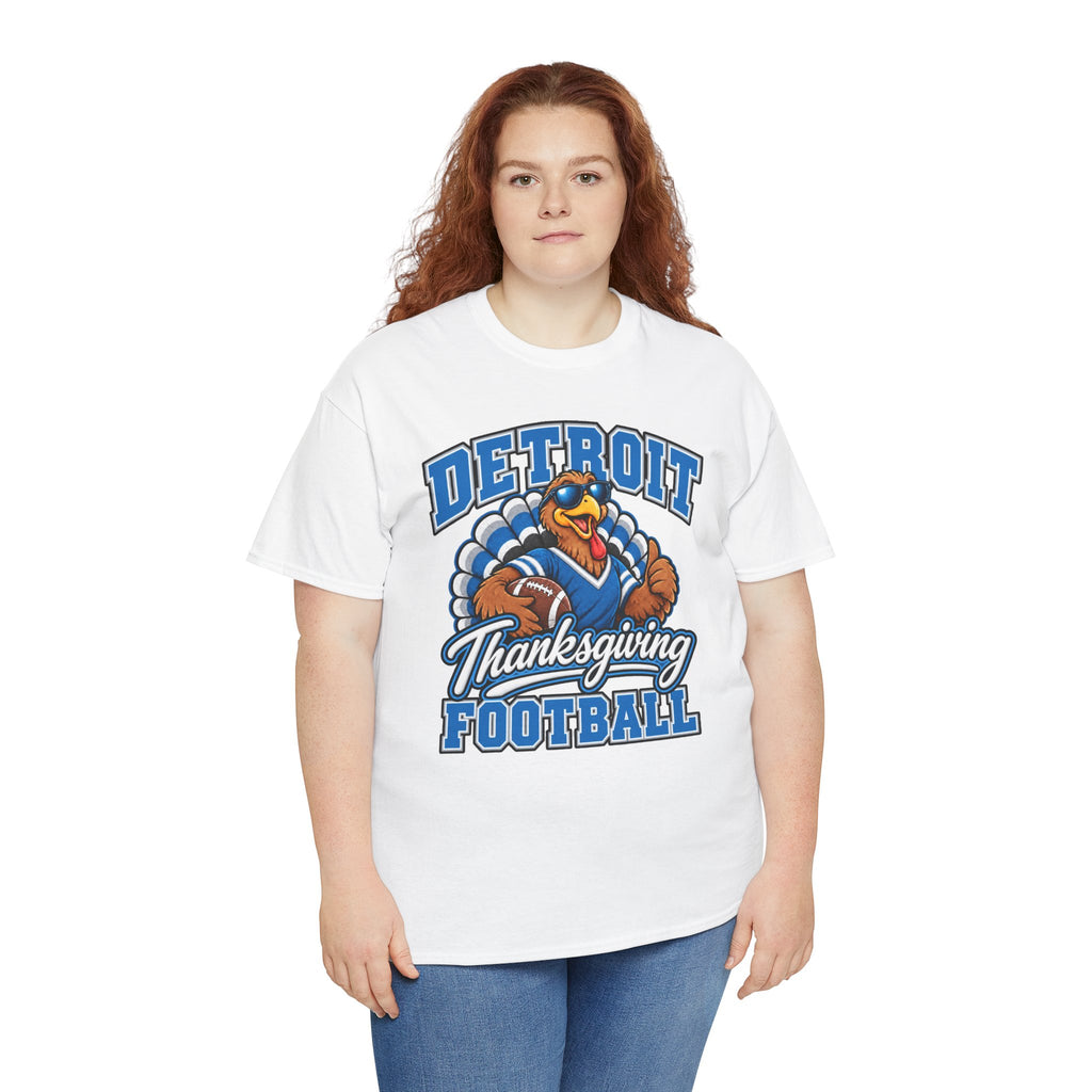 Detroit Thanksgiving Football Tee — Turkey Mascot Game Day Shirt