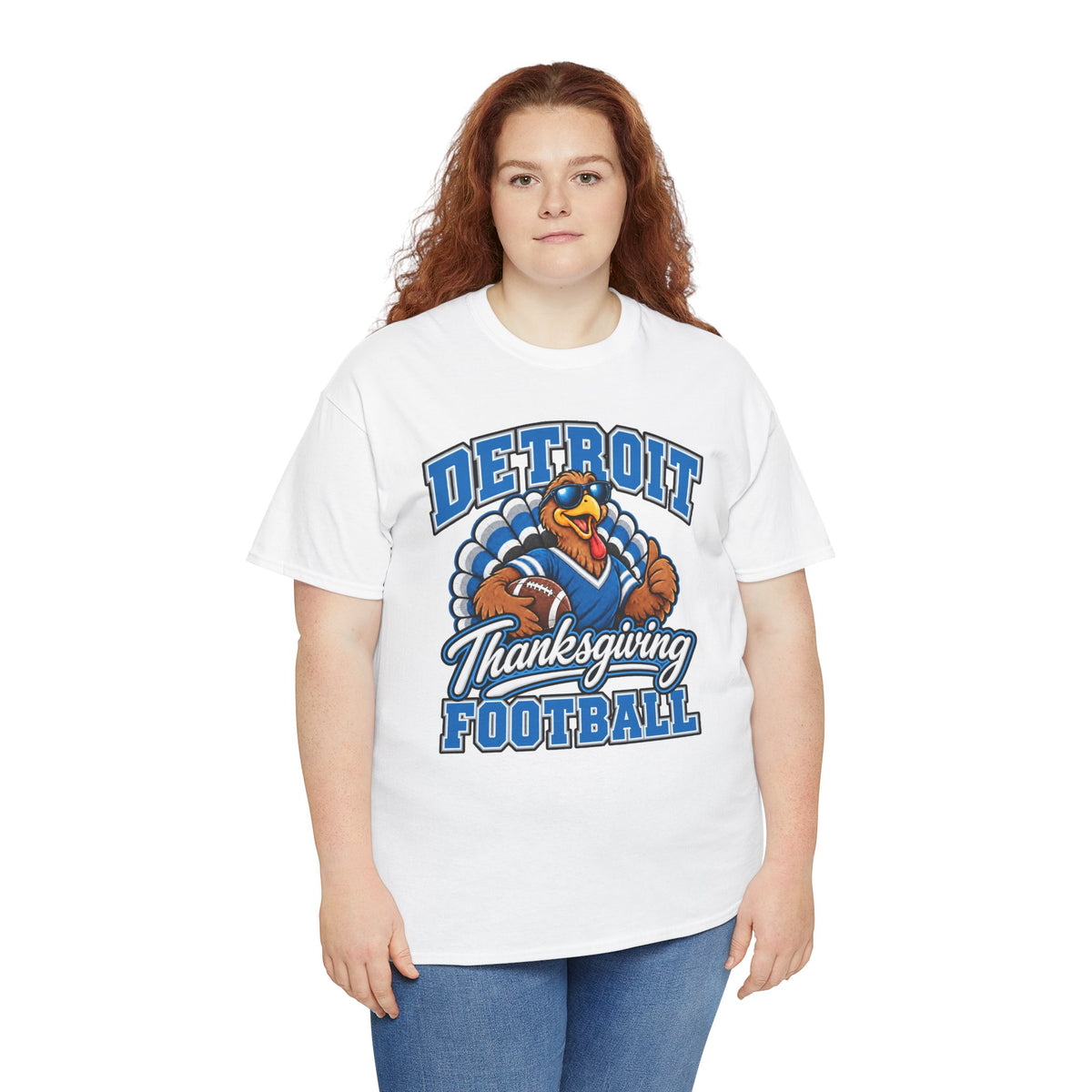 Detroit Thanksgiving Football Tee — Turkey Mascot Game Day Shirt