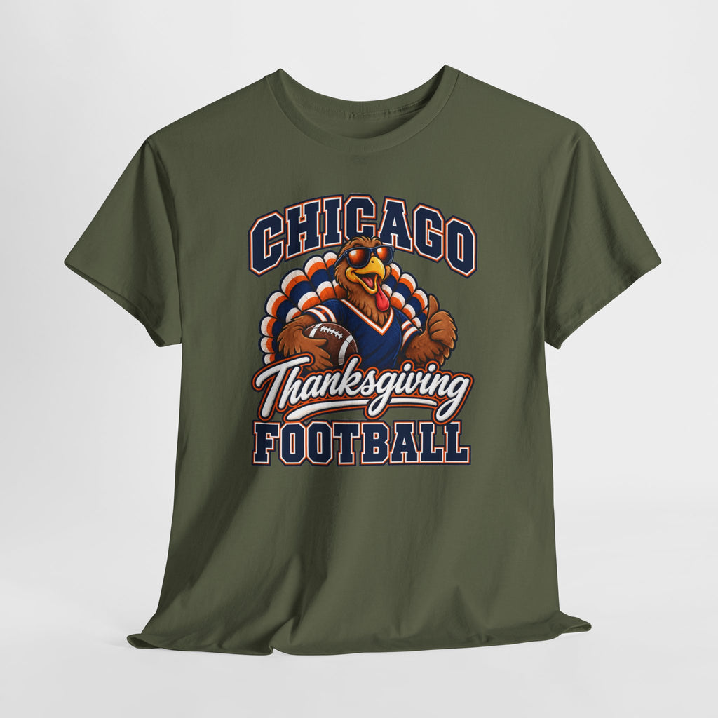 Chicago Thanksgiving Football T-Shirt — Turkey Mascot Game Day Tee