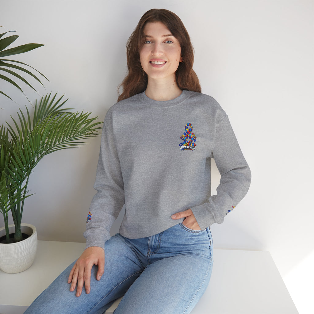 Autism Awareness Crewneck Sweatshirt — Color Outside the Lines Design