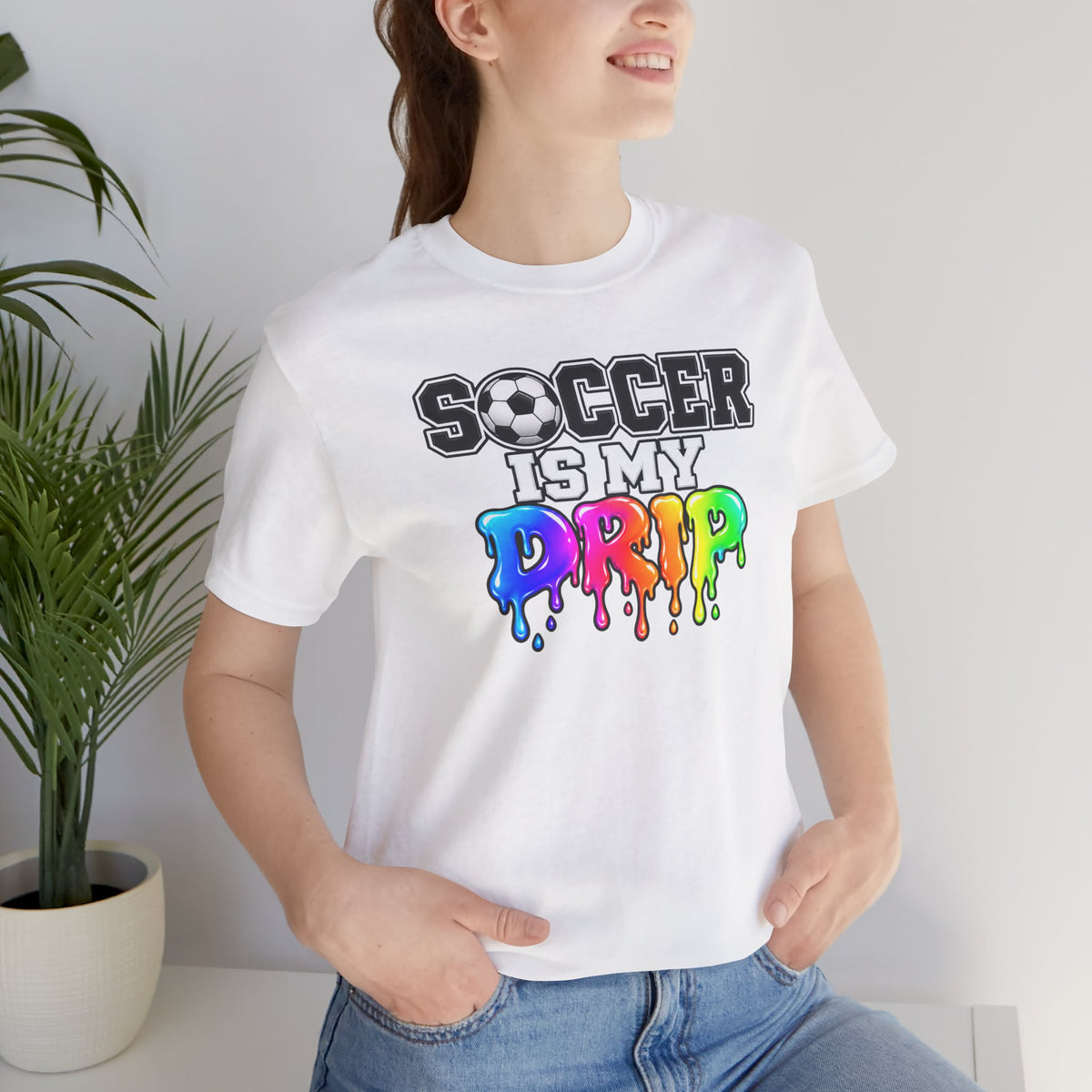 Soccer Is My Drip T-Shirt — Colorful Rainbow Drip Soccer Tee for Players & Fans
