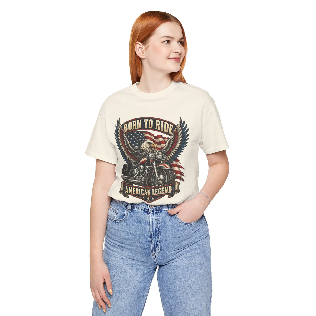Born to Ride Eagle Motorcycle Tee — American Legend Patriotic T-Shirt