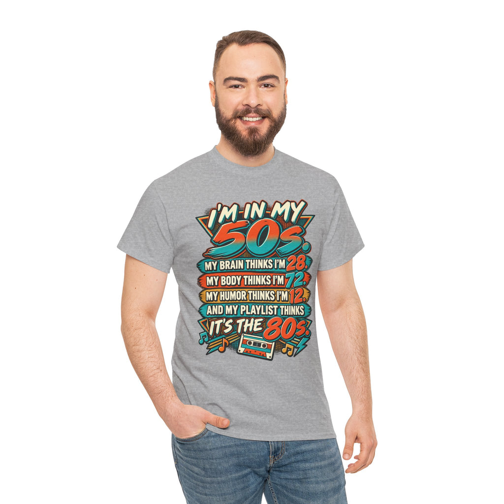 Retro 50s Birthday T‑Shirt — "I'm in My 50s" 80s Playlist Cassette Tee