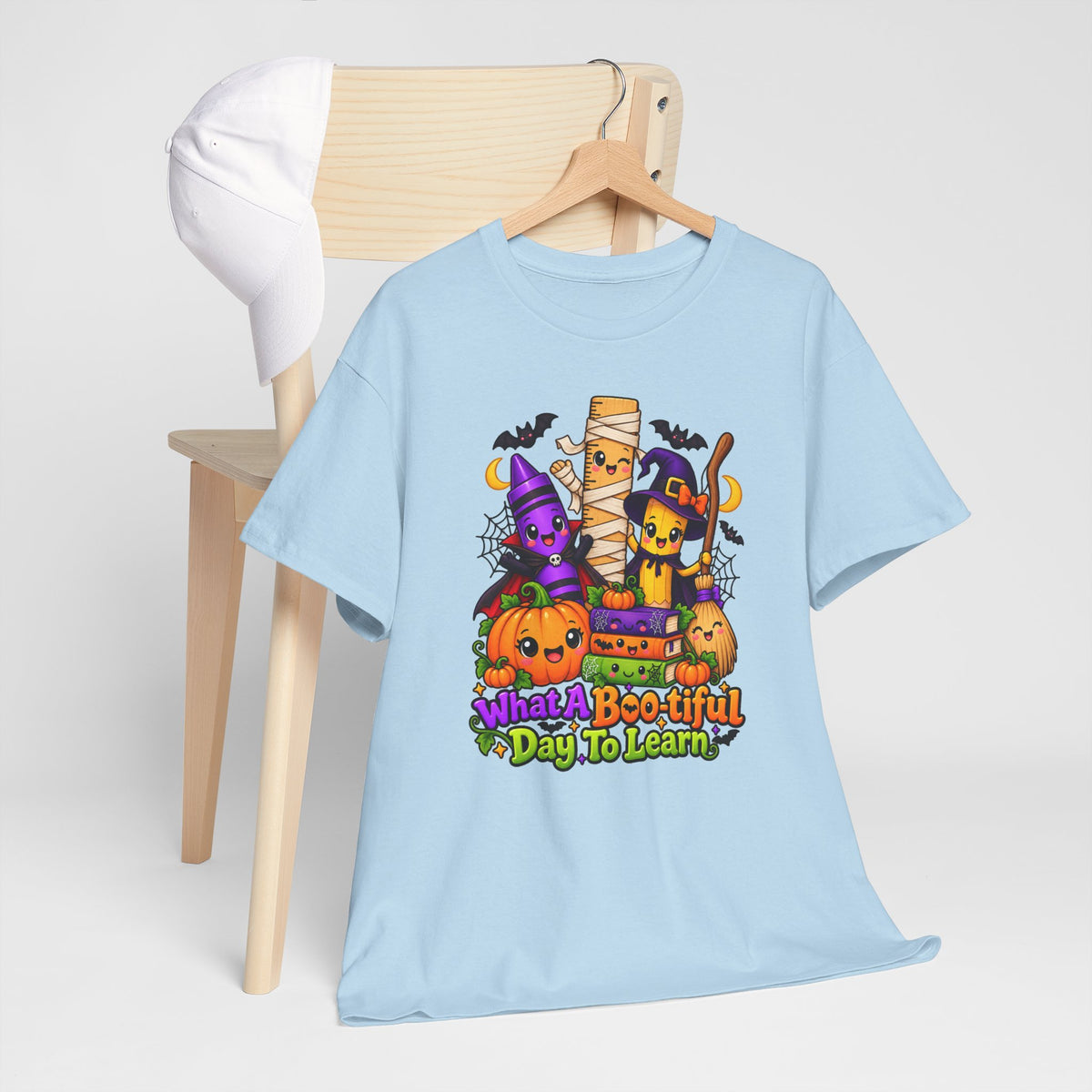 Halloween Teacher Tee — "What A Boo-tiful Day To Learn" Kids' Classroom Shirt