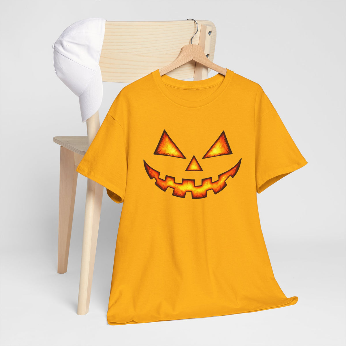 Jack-O'-Lantern Pumpkin Scary Face T-Shirt — Halloween Horror Costume Tee