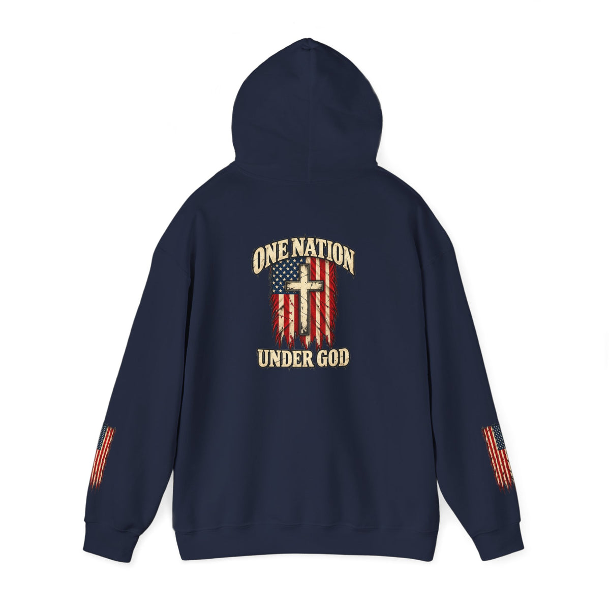 One Nation Under God Patriotic Cross Hoodie