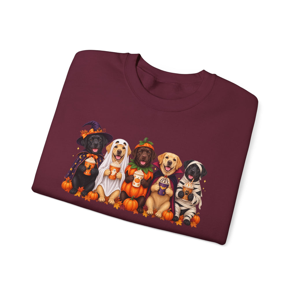 Halloween Dogs Crewneck Sweatshirt — Cute Puppies in Costumes Fall Pullover