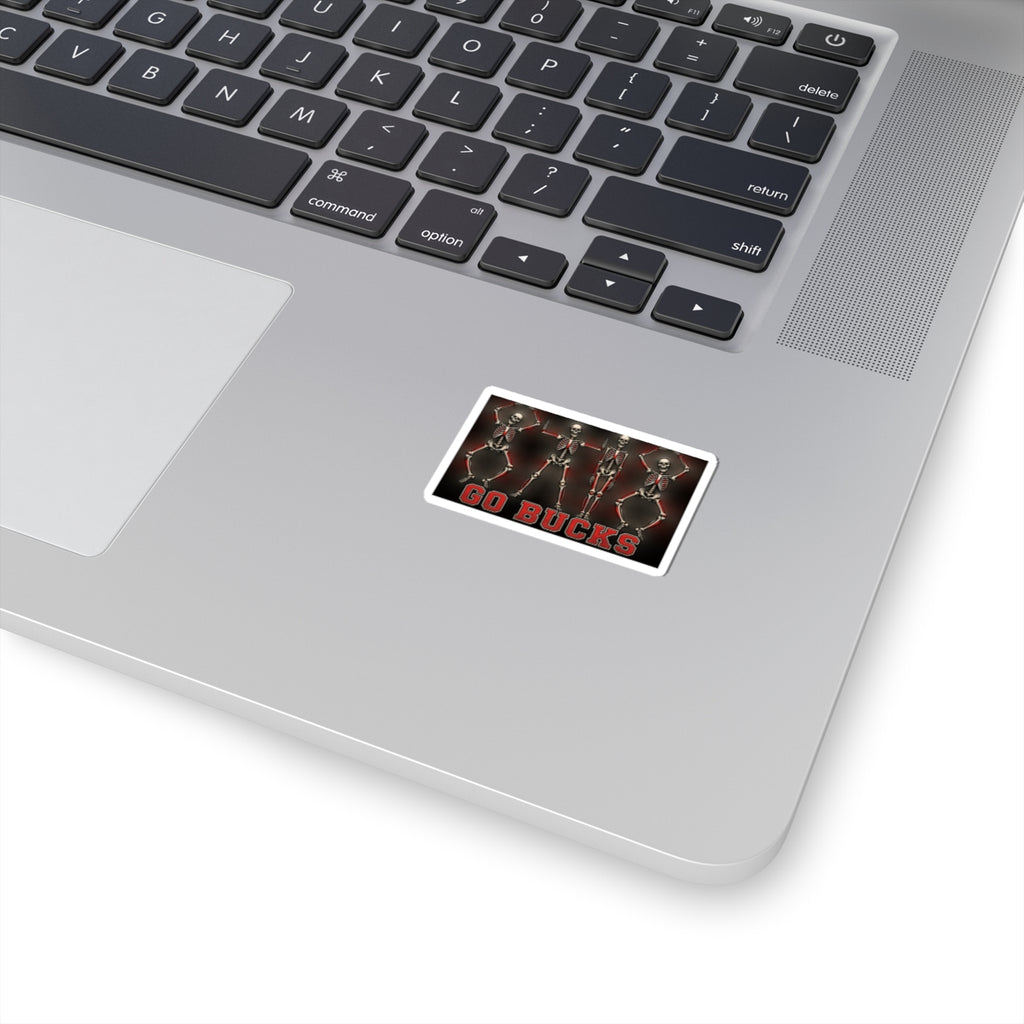 Go Bucks Skeleton Dance Sticker — Halloween Sports Fan Decal