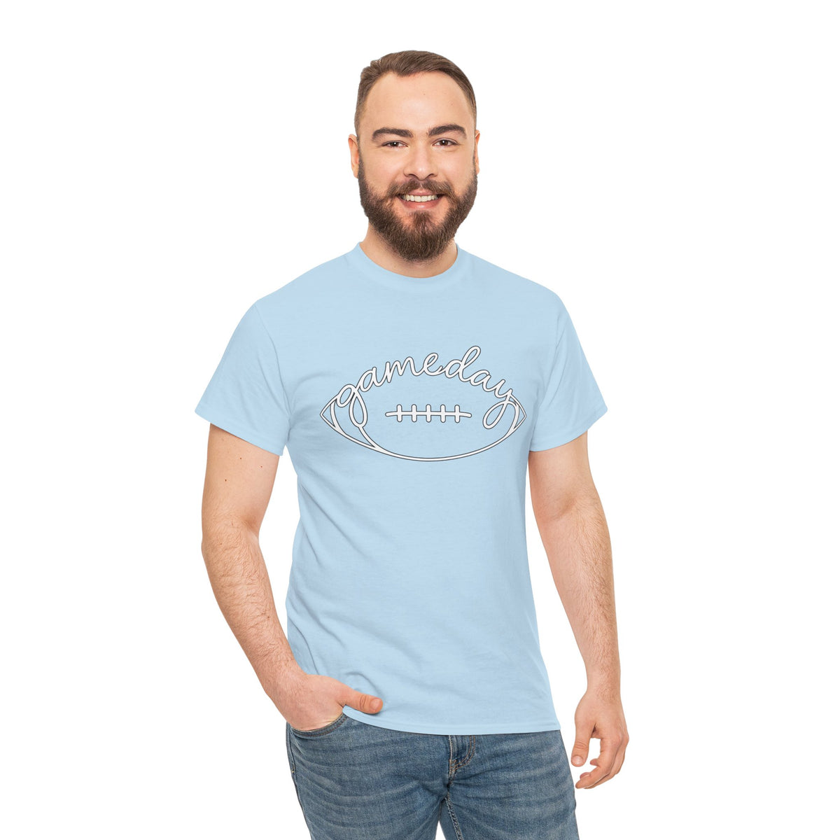 Gameday Football Tee — 'gameday' Script Football Graphic T-Shirt