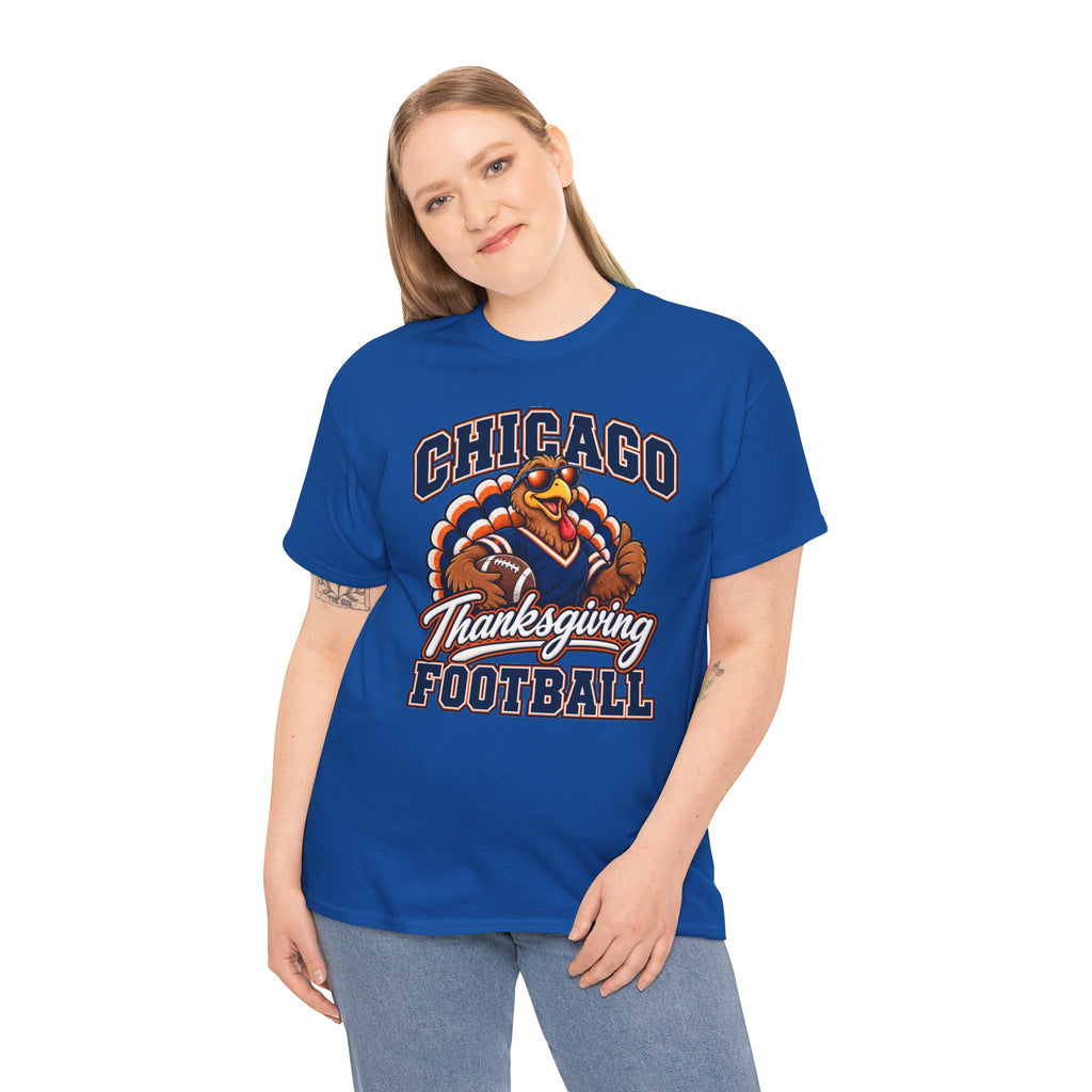Chicago Thanksgiving Football T-Shirt — Turkey Mascot Game Day Tee
