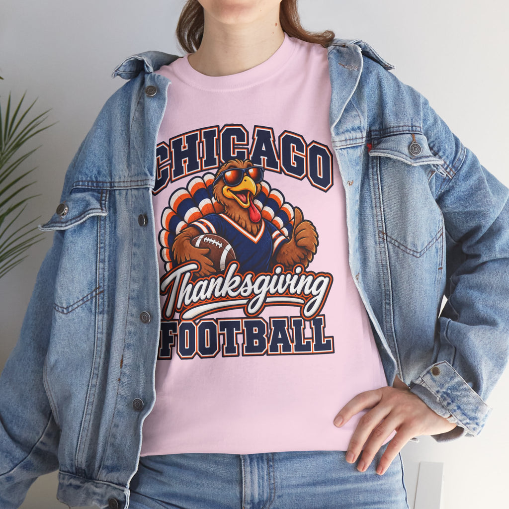 Chicago Thanksgiving Football T-Shirt — Turkey Mascot Game Day Tee