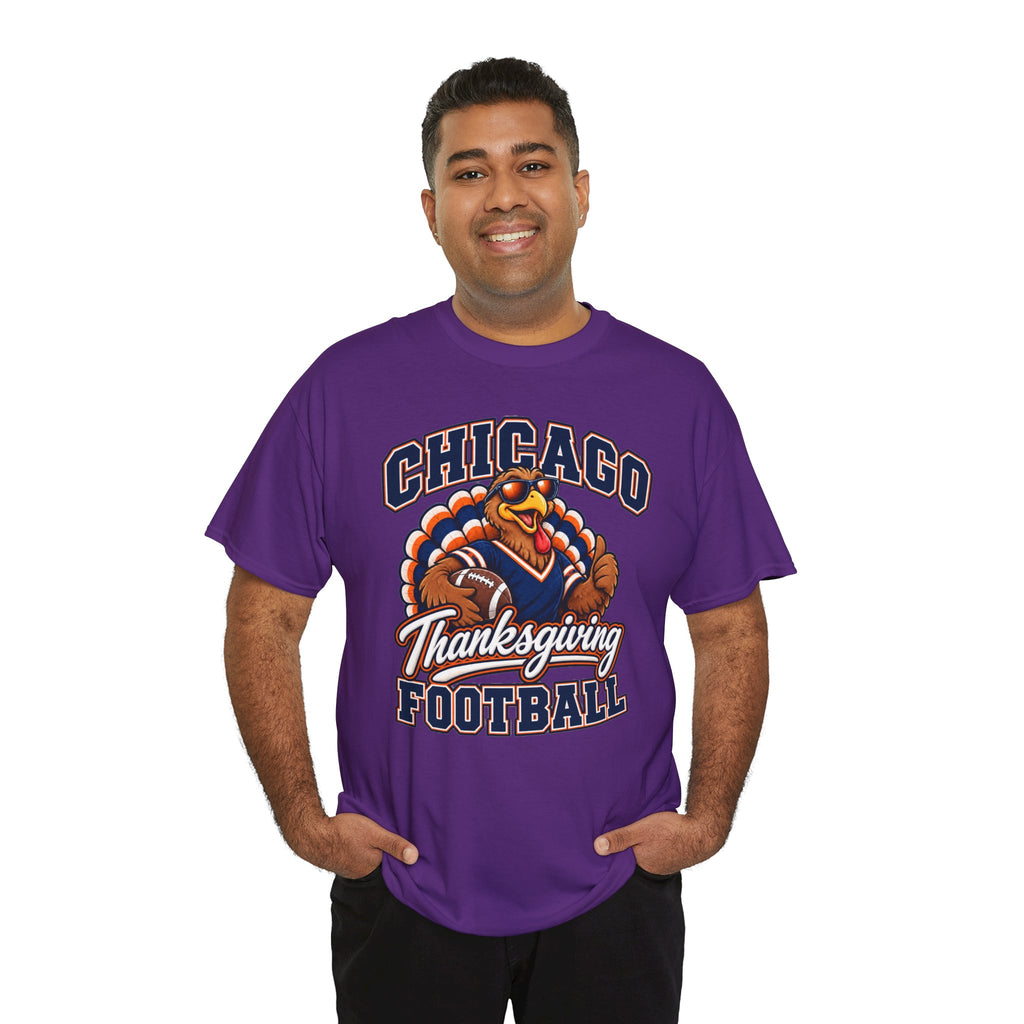 Chicago Thanksgiving Football T-Shirt — Turkey Mascot Game Day Tee