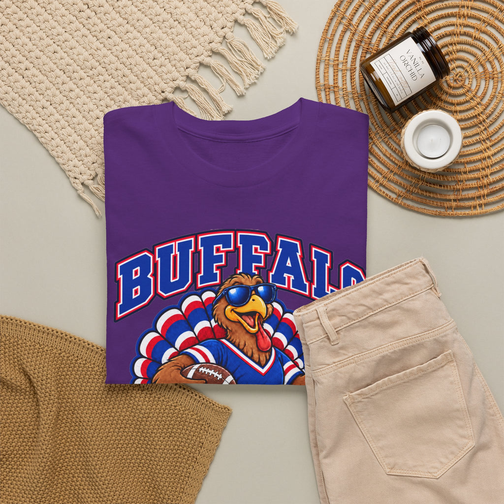 Buffalo Thanksgiving Football T-Shirt — Turkey Mascot Game Day Tee