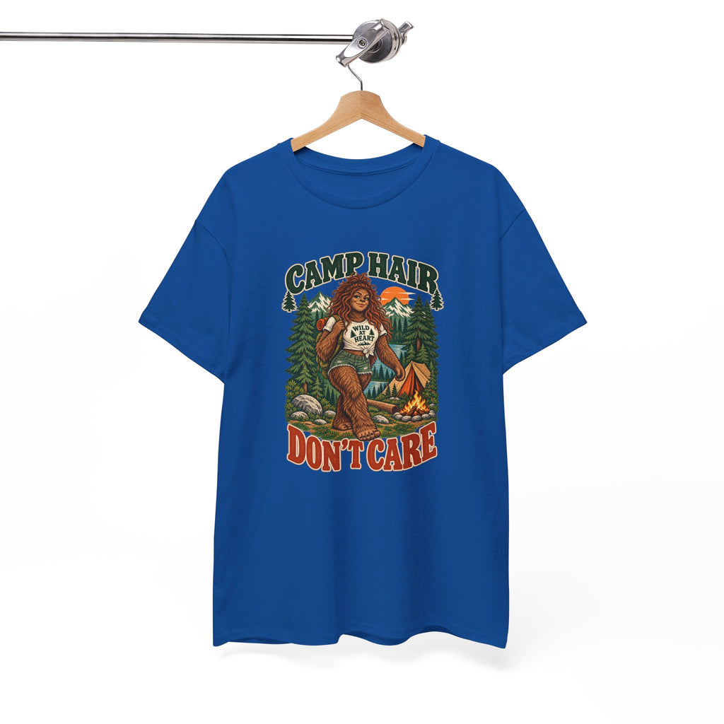 Camp Hair Don't Care T-Shirt — Retro Camping Graphic Tee